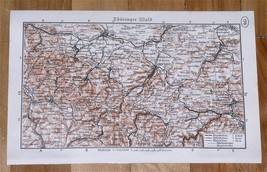 1937 Vintage Map Of Thuringian Forest Mountains / Thuringia Thüringen Germany - £12.14 GBP