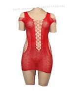 Sexy Lingerie Red Mesh Sleepwear Women Mini Chemise Plus Size XXL - £18.60 GBP