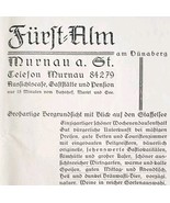 1940 Prince Alm Hotel Restaurant Murnau Advertisement Germany Import DWMM3 - $551.07 MXN