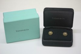 Tiffany &amp; Co. Schlumberger Taj Mahal 18K Yellow Gold Diamond Enamel Earrings VTG - £2,647.86 GBP