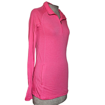 Pink Quarter Zip Long Sleeve Top with Pocket Size Small - $34.65
