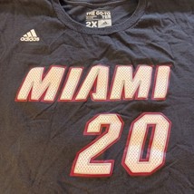 Adidas The Go-To Tee NBA Winslow # 20 Miami Heat Black T-Shirt Size 2XL image 3