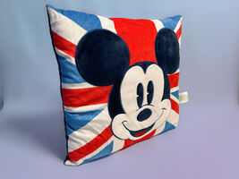 Disney Store Mickey Mouse Union Jack Throw Pillow London UK - $49.98