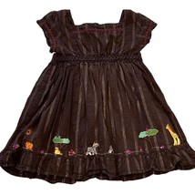 Gymboree Safari Theme Brown Applique Dress 2T Vintage - £13.55 GBP