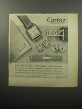 1951 Cartier Jewelry Ad - Cigarette Case; wrist watch; belt buckle - £14.78 GBP