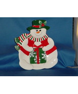 CHRISTMAS DECORATION Snowman Cookie-Candy Dish - £4.29 GBP