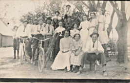 Large Family Get TOGETHER-YOUNG Men With BICYCLES~1910s Real Photo Postcard - £8.23 GBP