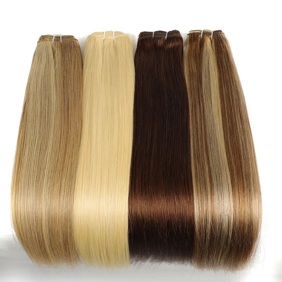 Real Beauty Platinum Blond Brazilian Straight Hair Weave Bundles 14&quot;-28&quot; Hight - £17.92 GBP+