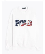 POLO RALPH LAUREN USA Logo Magic  Fleece Sweatshirt - White Mens XL New - £68.08 GBP