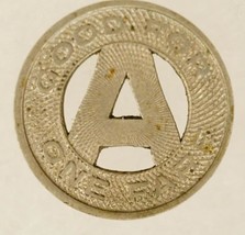 Vintage Metal Token Transit Georgia Power Company Atlanta One Fare Coin 16mm - £3.94 GBP