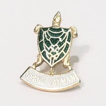 Grand Cayman Island Turtle Green Gold Tone Vintage Lapel Pin 3/4&quot; - £26.10 GBP