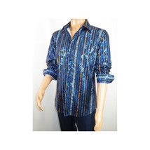 Men's Sports Shirt By Barocco Fashion Printed Long Sleeves Soft Feel EFS60 Navy image 10