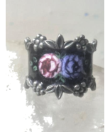 Guilloche ring size 4.75 floral ESPO sterling silver band women girls - €54,90 EUR