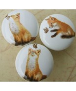 Cabinet Knobs Knob Three Fox Kits (3) wildlife - $21.38 CAD