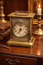 Antique German Ma Mauthe Brass Mantel Clock c.1900–1920 | Mechanical | W... - $235.19