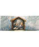 Baby Jesus He Will be Our Peace Manger Nativity Tapestry Table Runner 13x36 - £26.91 GBP