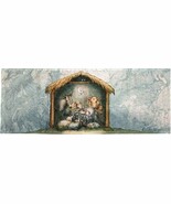 Baby Jesus He Will be Our Peace Manger Nativity Tapestry Table Runner 13x36 - $45.93 CAD