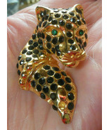 Vintage Gold-tone Rhinestone Leopard Scarf Clip/Pendant - $24.15 CAD