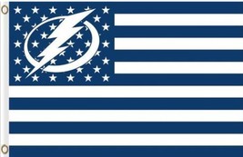 Tampa Bay Lightning Star and Stripes Flag 3X5Ft Polyester Digital Print ... - £12.48 GBP