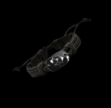 Labrador Retriever Dog Black Vegan Leather Adjustable Bracelet Free Shipping - £7.84 GBP