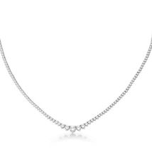 22 Ct Round Cut Cz Diamond 18 Inch Women&#39;s Necklace 14k White Gold Over - £239.79 GBP
