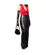 Stylish Leather Skirt Long Black Handmade Women&#39;s Genuine Lambskin Party... - $2,518.56 MXN+