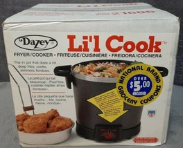 Vintage 1995 Brand New in Sealed Box Unused • Dazey Li&#39;l Cook Fryer Cooker • USA - £39.95 GBP