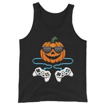 Pixel Pumpkin Retro Gamer Vibes Funny Halloween Unisex Tank Top - £19.49 GBP+