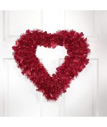 15&quot; Wreath Valentine&#39;s Day Glitter Heart Shaped Welcome Door Wall Hanger... - £13.40 GBP