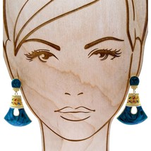 Berebi Statement Drop Earrings, Egyptian Revival Gold Tone with Vibrant Green - $60.96