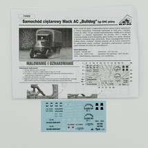 RPM Mack AC Bulldog Samochod Ciezarowy 1/72 72402 - Decals &amp; Instruction... - £7.76 GBP