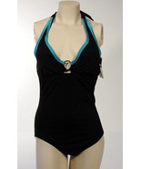 Liz Claiborne Black One Piece Swim Suit Womens 10 NWT $84 - $48.25