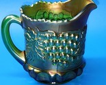 Northwood Grape And Cable Emerald Green Carnival Glass Pitcher - SHIPS FREE - £50.52 GBP