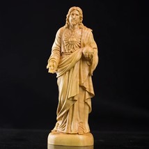 20.5cm Solid Wood Catholic Wood Carving Jesus Christ Statue Hand Carving - £69.33 GBP+