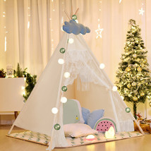 Costway Kids Lace Teepee Tent Folding Children Playhouse for Indoor Outdoor - £69.21 GBP