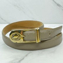 Liz Claiborne Gray Vintage Full Grain Semi Aniline Leather Belt Size Medium M - £15.81 GBP