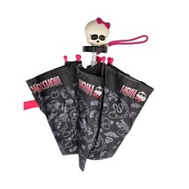 Mattel Monster High Umbrella Black Pink Skull Full Size Vintage 2011 Rare - $37.62