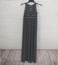 INC International Concepts Dress Women Medium Black Striped Sleeveless Long Maxi - £19.60 GBP