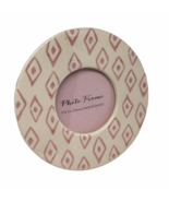 Round Photo Picture Frame Pink Diamonds Baby Girl Table 6&quot; Nursery Fits ... - £10.81 GBP