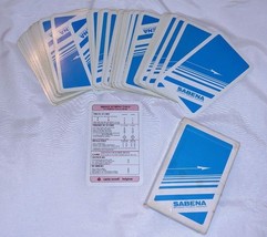 Vintage SABENA Belgian World Airlines Playing Cards Plane Deck Blue Belgium 0576 - £22.34 GBP