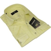 Men's Ciazzo Turkey 100% Linen Breathable Shirt Short Sleeves #Linen 22 Yellow image 3