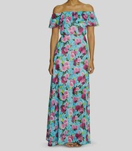 Betsey Johnson Women&#39;s Blue Floral Off The Shoulder Maxi Dress Size 4 new - £108.67 GBP