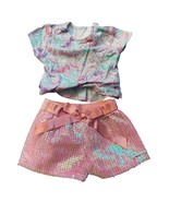 American Girl Sweet Street Truly Me Candy Twist Tee &amp; Seashell Sequin Sh... - $1,323.01 MXN