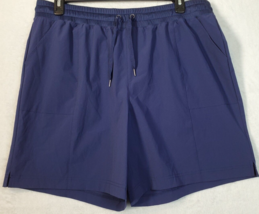 Ideology Shorts Women Size 1X Blue Nylon Pleated Front Drawstring Pocket Pull on - £16.22 GBP