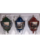 Thomas Kinkade Christmas Ornaments Lamplight Light Covers x3 Bradford Ex... - £19.57 GBP