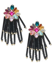 Inc Gold-Tone Stone and Bead Chandelier Earrings - $11.88