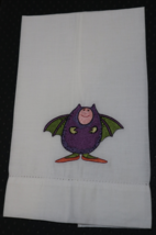 Patience Brewster Krinkle Halloween Spooky Little Bat Emboidered Guest Tea Towel - £31.96 GBP