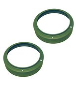 2 Green Bezel Rings for All Military Headlights - $84.95