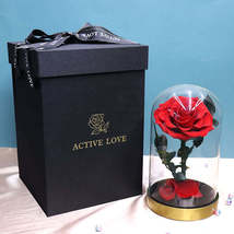 Metal Base Immortal Flower Glass Cover Gift Box - £79.01 GBP+