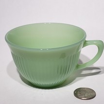 Fire King Jane Ray Jadite Ribbed Cup 8 oz Anchor Hocking USA Jadeite Oven Glass - £19.94 GBP
